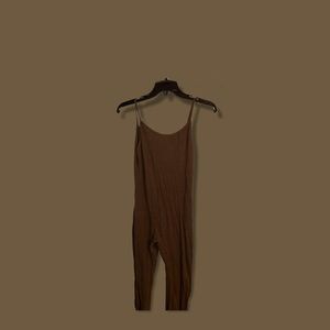 Deep green brown long jumpsuit